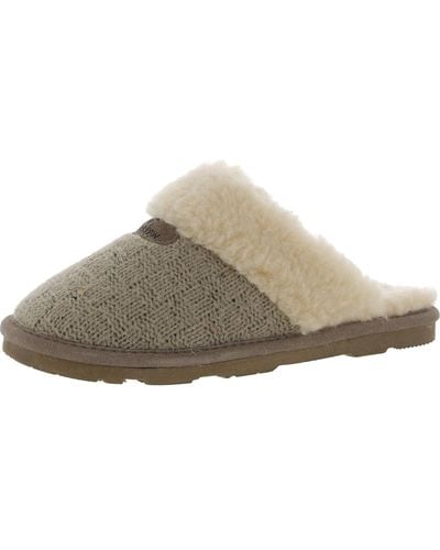 BEARPAW Collette Slide-on Shimmer Wool Slippers - Brown