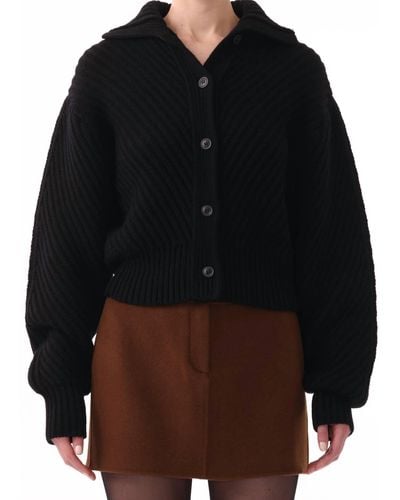 Jason Wu Rib Sweater Jacket - Black