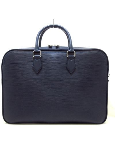 Louis Vuitton Porte Documents Leather Travel Bag (pre-owned) - Blue