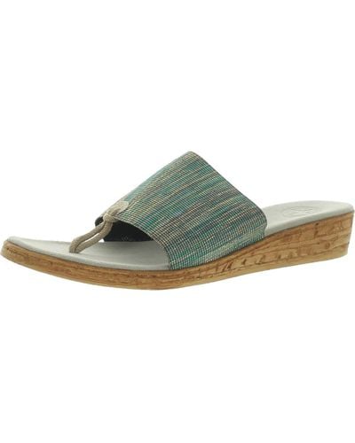 Charleston Shoe Co. Iop Cork Metallic Thong Sandals - Green
