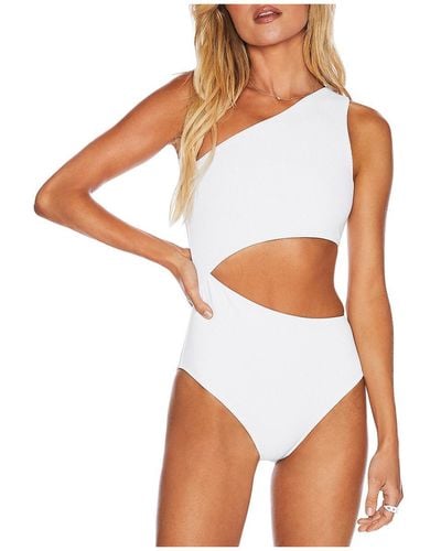 Beach Riot Ribbed Polyester One-piece Swimsuit - White