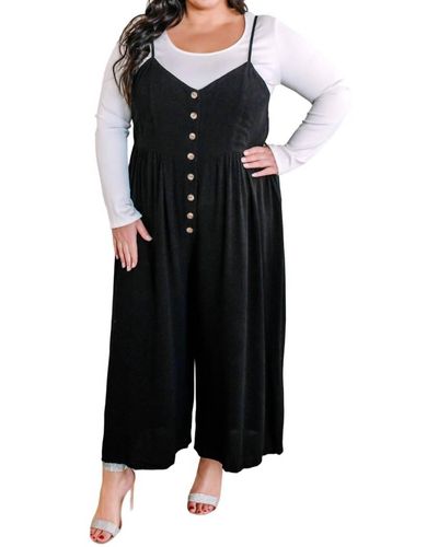 Kori Dressy Button Down Jumpsuit - Black