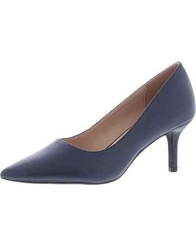 French Connection Kate Vegan Leather Slip On Pumps - Blue