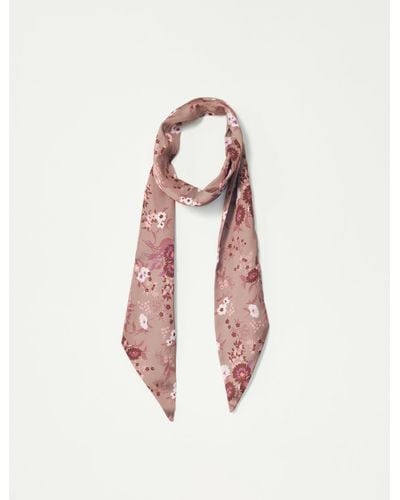 Lucky Brand Floral Silky Skinny Scarf - Pink