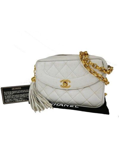 Chanel Camera Leather Shoulder Bag (pre-owned) - White
