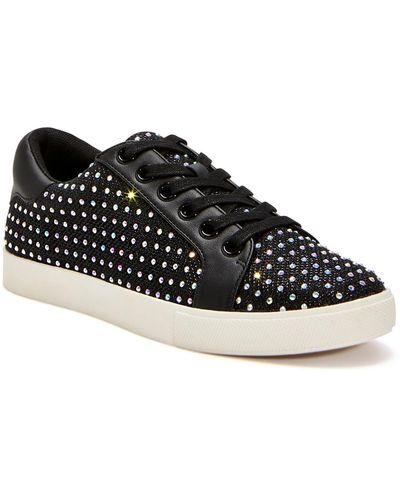 Katy Perry The Rizzo Faux Leather Rhinestone Casual And Fashion Sneakers - Black