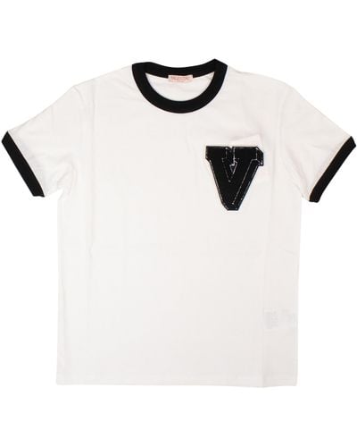 Valentino Cotton V-3d Patch T-shirt - White