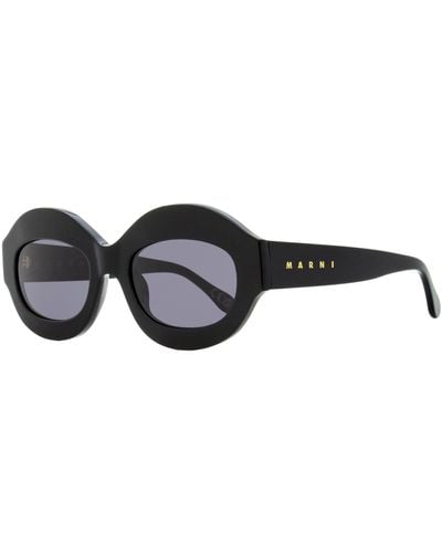 Marni Oval Sunglasses Ik Kil Cenote 4ie 53mm - Black