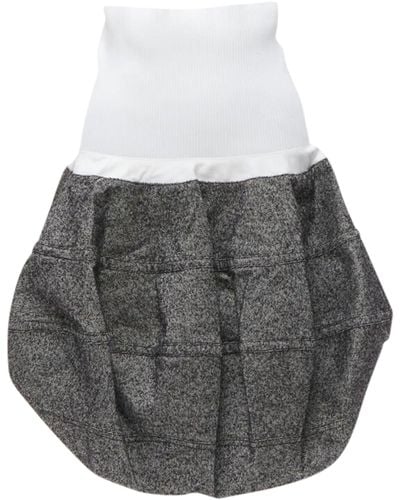 Louis Vuitton 2021 Runway White Ribbed Wool Dropped Bubble Skirt - Gray