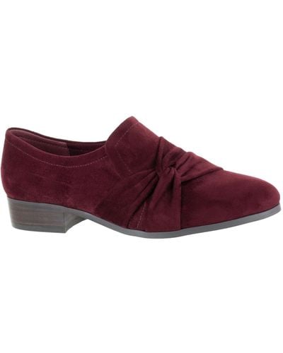 Bella Vita Faux Suede Slip-on Loafers - Red