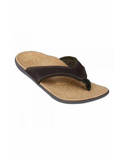 Spenco Yumi Leather Sandals - Brown