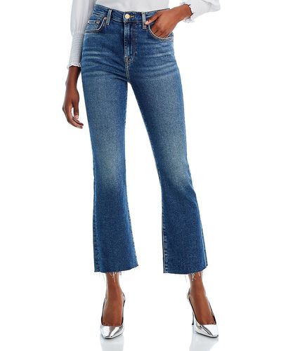 7 For All Mankind High Rise Stretch Straight Leg Jeans - Blue