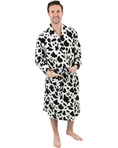 Leveret Fleece Robe Cow - Black