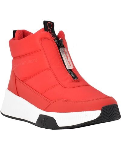 Calvin Klein Merina Cold Weather Ankle Winter & Snow Boots - Red