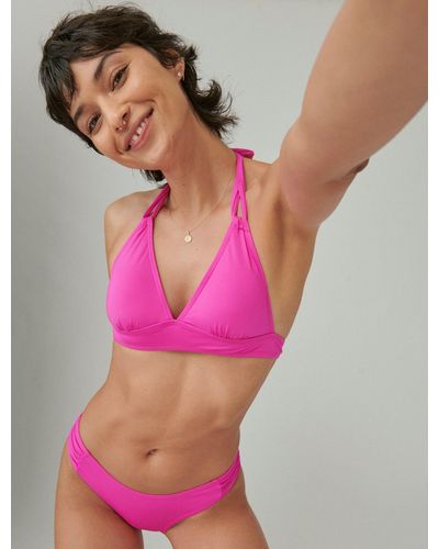 Lucky Brand Solid Triangle Bikini Top - Pink