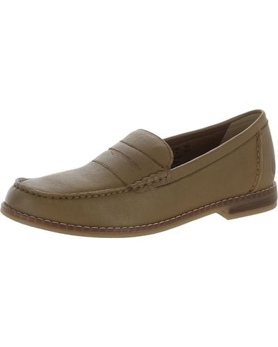 Hush Puppies Wren Loafer Leather Round Toe Loafers - Brown