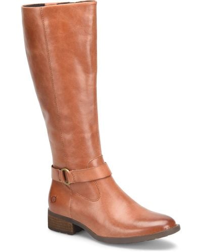 Born Saddler Tall Leather Knee-high Boots - Brown
