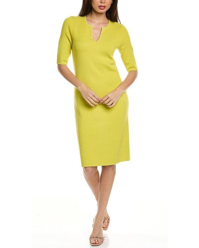 St. John Engineered Sheath Dress - Yellow