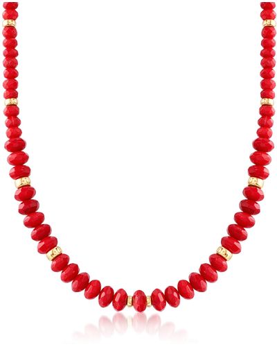 Ross-Simons Graduated Red Coral Bead Necklace