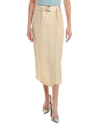 Brunello Cucinelli Linen-blend Skirt - Natural