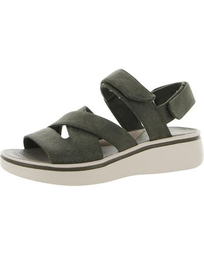 Bzees Traveler Faux Leather Wedge Sandals - White