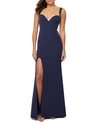 Terani Side Slit Prom Evening Dress - Blue