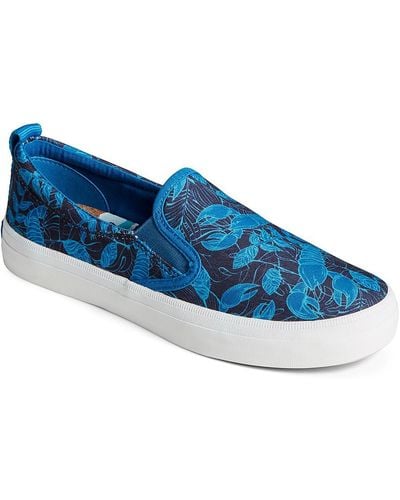 Sperry Top-Sider Crest Canvas Lobster Print Slip-on Sneakers - Blue