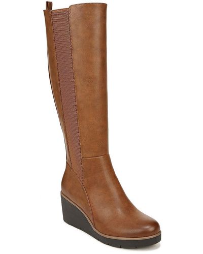 SOUL Naturalizer Adrian Cushioned Footbed Wedge Knee-high Boots - Brown