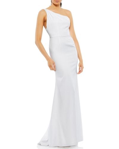 Ieena for Mac Duggal Mermaid Maxi Evening Dress - White