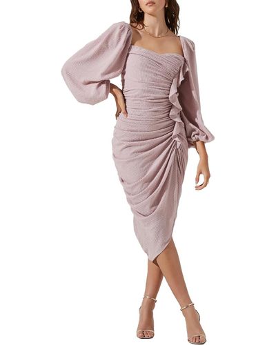 Astr Athens Metallic Midi Cocktail And Party Dress - Pink