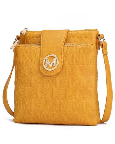 MKF Collection by Mia K Sarah Crossbody Vegan Leather Handbag - Orange