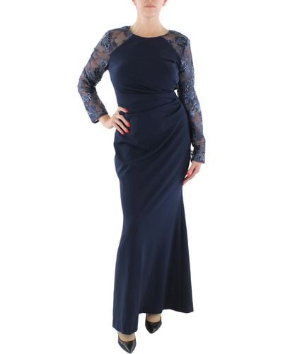 Eliza J Sequined Formal Evening Dress - Blue