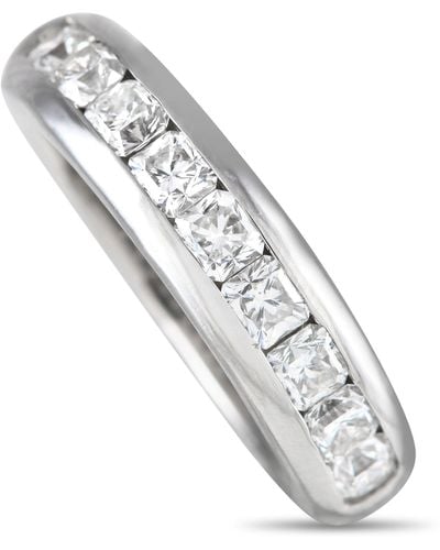 Tiffany & Co. Platinum 1.08ct Lucida Diamond Half-eternity Band Ring Ti01-042424 - Metallic