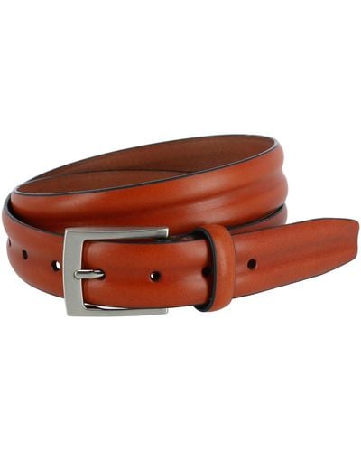Trafalgar 35mm Center Heat Crease Leather Belt - Brown