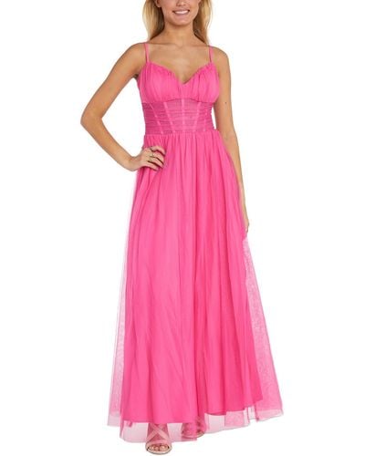 Morgan & Co. Juniors Sweetheart Neck Long Evening Dress - Pink
