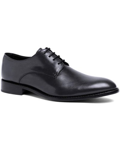 Anthony Veer Truman Plain Derby Dress Shoes Wingtip Oxfords - Black