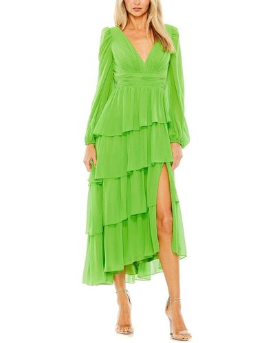 Mac Duggal Ruffle Tiered Dress - Green