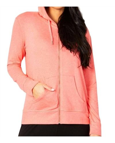 French Kyss Zip Peace Hoodie - Pink