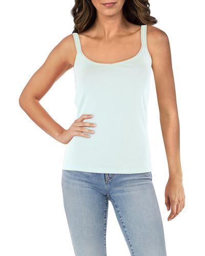On Gossamer Lace Trim Solid Camisole - Blue