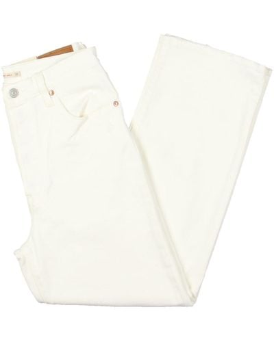 Levi's High Rise Solid Straight Leg Jeans - White