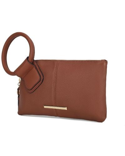 MKF Collection by Mia K Luna Vegan Leather Clutch/wristlet For - Brown