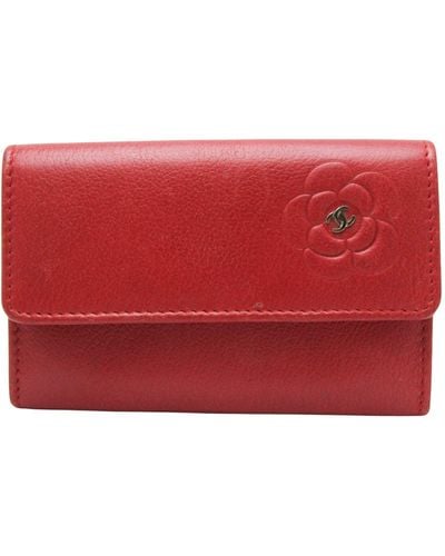 Chanel Camellia Leather Wallet (pre-owned) - Red