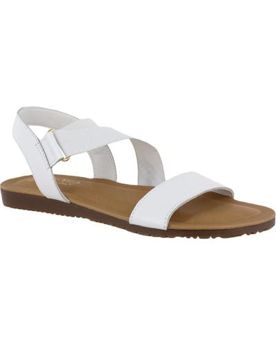 Bella Vita Nev Italy Leather Flat Slingback Sandals - White