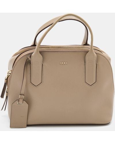 DKNY Leather Dome Satchel - Natural