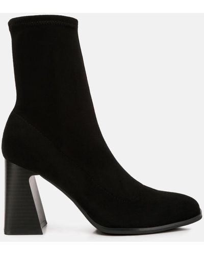 Flared block hot sale heel boots