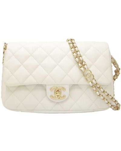 Chanel Timeless Leather Shoulder Bag (pre-owned) - White