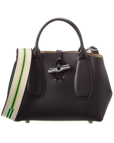 Longchamp Roseau Small Leather Handbag - Black