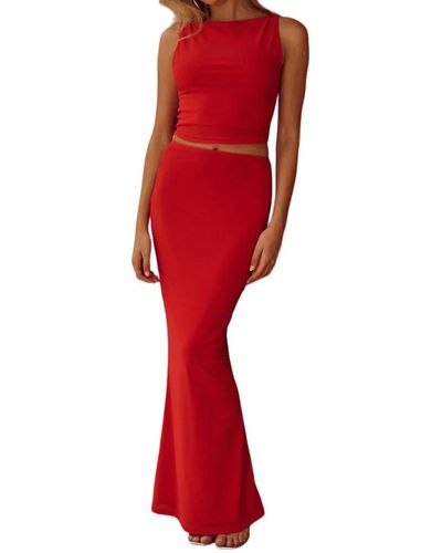 Runaway the Label Pure Romance Maxi Skirt - Red