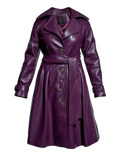 AS by DF Darcy Recycled Leather Trench Coat - Purple