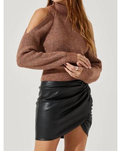 Astr Tori Cold Shoulder Sweater - Black